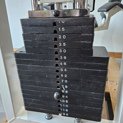 Gym80 Adductor Machine, Hip Adductor, Seated, Oldschool Bodybuilding Strength Equipment - Edition or Classic Line, White Frame, Used with Signs of Wear