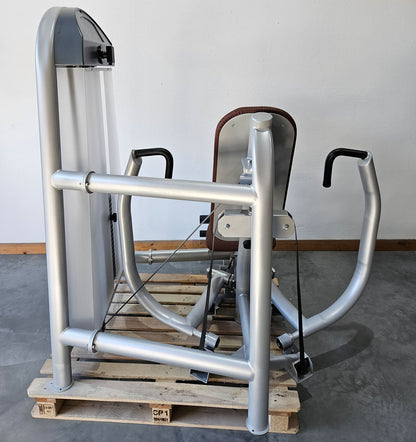 Proxowell bzw Proxomed Bankdrückmaschine, Brustpresse, Chestpress, 100kg Gewichtsblock, Compass bzw C-Well Serie, Rahmenfarbe Silber, gebraucht - überholter Zustand