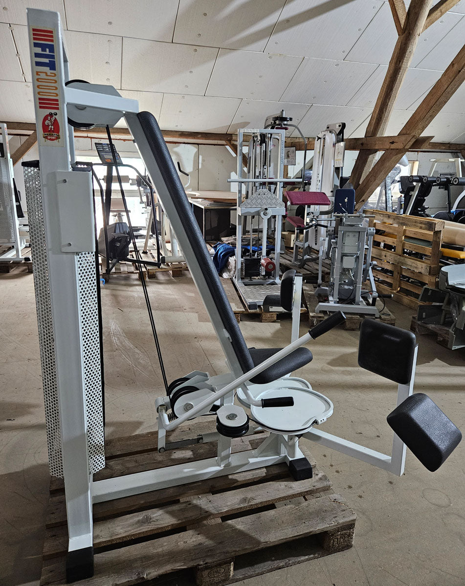 Panatta 2 Geräte im Set = Abduktoren und Adduktorenmaschine, Rahmen Weiß, Oldschool Bodybuilding Kraftgeräte, Fit 2000 Serie, gebraucht mit Gebrauchsspuren