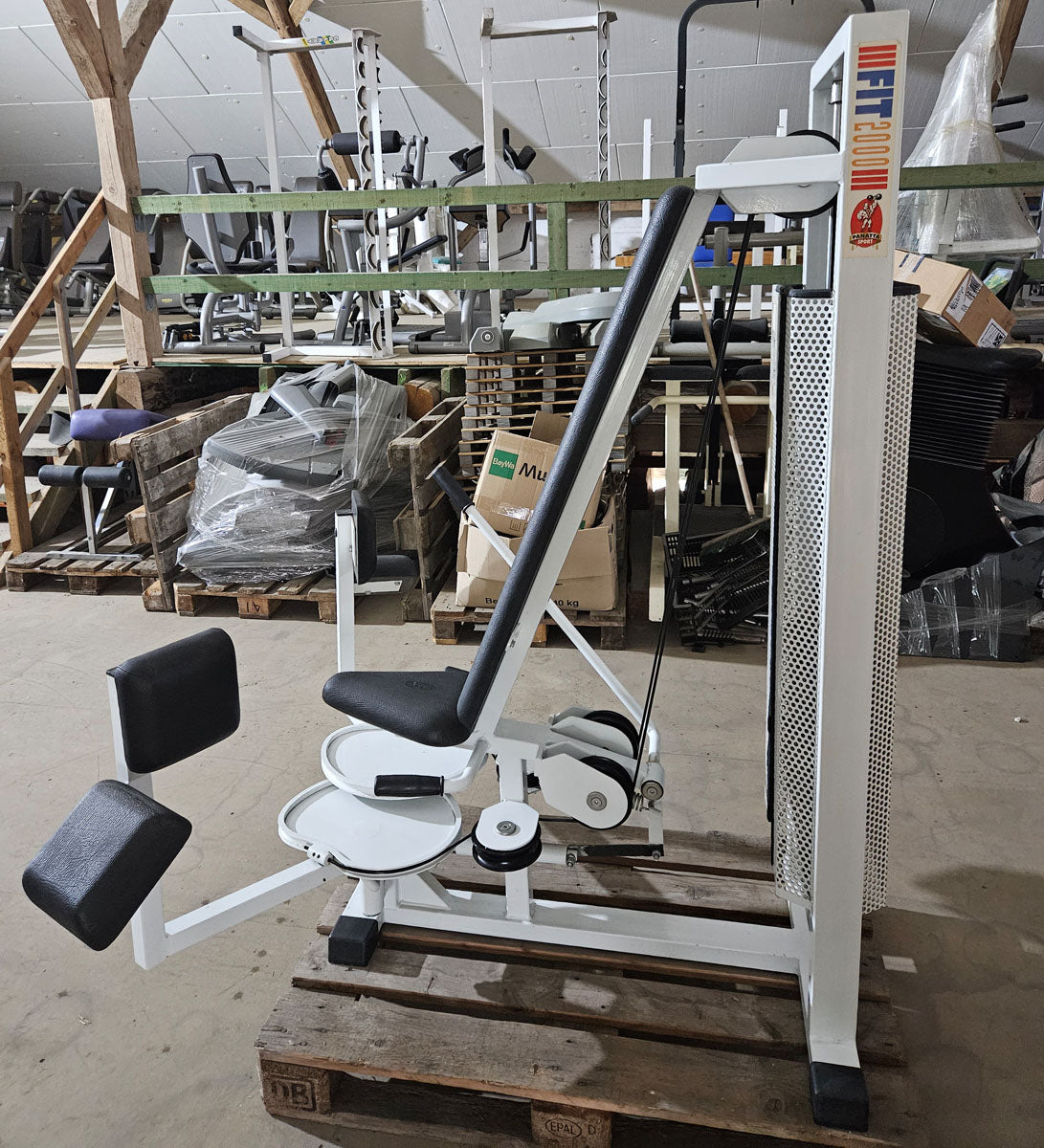 Panatta 2 Geräte im Set = Abduktoren und Adduktorenmaschine, Rahmen Weiß, Oldschool Bodybuilding Kraftgeräte, Fit 2000 Serie, gebraucht mit Gebrauchsspuren