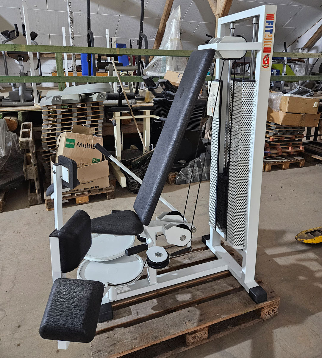 Panatta 2 Geräte im Set = Abduktoren und Adduktorenmaschine, Rahmen Weiß, Oldschool Bodybuilding Kraftgeräte, Fit 2000 Serie, gebraucht mit Gebrauchsspuren