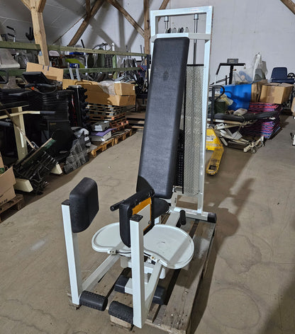 Panatta 2 Geräte im Set = Abduktoren und Adduktorenmaschine, Rahmen Weiß, Oldschool Bodybuilding Kraftgeräte, Fit 2000 Serie, gebraucht mit Gebrauchsspuren