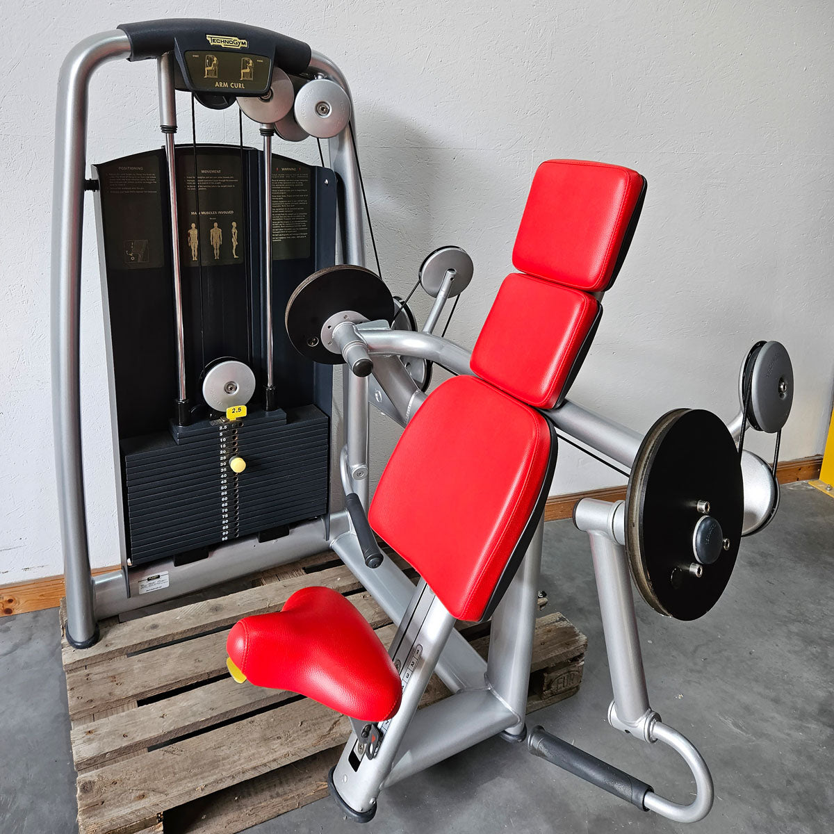 TechnoGym 18 Kraftgeräte im Set, Selection Line, Strength Machines with Stack Weight, Polster Rot, gebraucht - überholter Zustand
