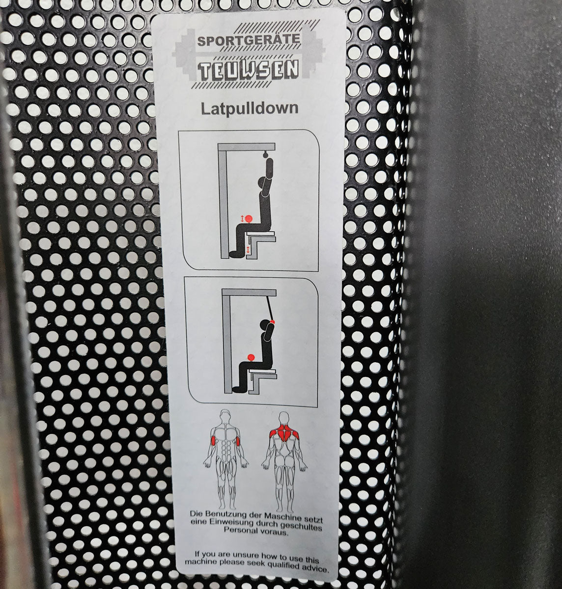 Latzug und Rudern Long Pulley 2 in 1 Kombigerät, Lat-, Ruderzug (Kombigerät) T 492b, Teuwsen Sportgeräte, Rahmen Anthrazit, gebraucht - überholter Zustand