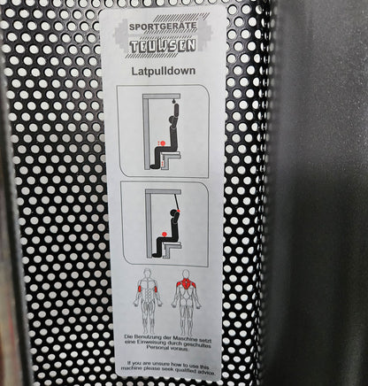 Latzug und Rudern Long Pulley 2 in 1 Kombigerät, Lat-, Ruderzug (Kombigerät) T 492b, Teuwsen Sportgeräte, Rahmen Anthrazit, gebraucht - überholter Zustand