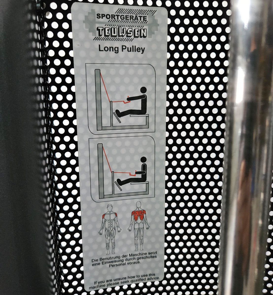 Latzug und Rudern Long Pulley 2 in 1 Kombigerät, Lat-, Ruderzug (Kombigerät) T 492b, Teuwsen Sportgeräte, Rahmen Anthrazit, gebraucht - überholter Zustand