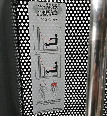 Latzug und Rudern Long Pulley 2 in 1 Kombigerät, Lat-, Ruderzug (Kombigerät) T 492b, Teuwsen Sportgeräte, Rahmen Anthrazit, gebraucht - überholter Zustand