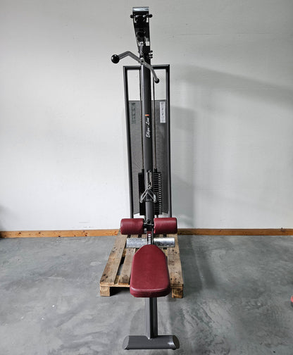 Latzug und Rudern Long Pulley 2 in 1 Kombigerät, Lat-, Ruderzug (Kombigerät) T 492b, Teuwsen Sportgeräte, Rahmen Anthrazit, gebraucht - überholter Zustand