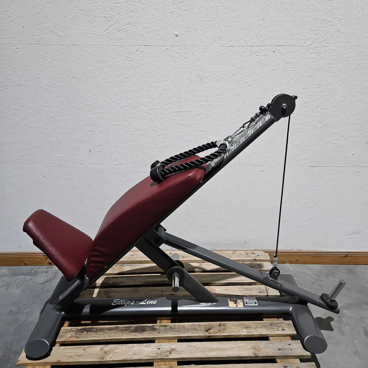 Bauchmaschine Plate loaded,  Bauchbank, Sit Up Ab Crunch Bench, Crunchstuhl T 500, Teuwsen Sportgerät, Rahmenfarbe Anthrazit, gebrauchter - überholter Zustand