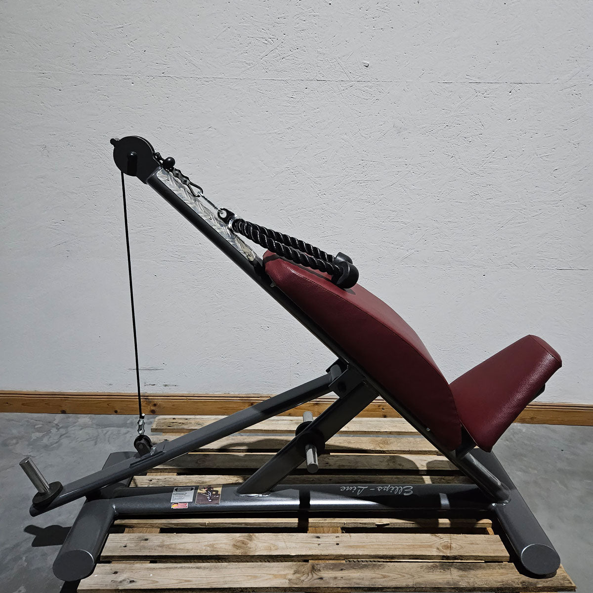 Bauchmaschine Plate loaded,  Bauchbank, Sit Up Ab Crunch Bench, Crunchstuhl T 500, Teuwsen Sportgerät, Rahmenfarbe Anthrazit, gebrauchter - überholter Zustand