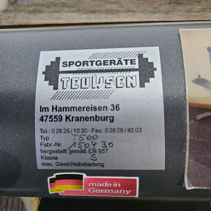 Bauchmaschine Plate loaded,  Bauchbank, Sit Up Ab Crunch Bench, Crunchstuhl T 500, Teuwsen Sportgerät, Rahmenfarbe Anthrazit, gebrauchter - überholter Zustand