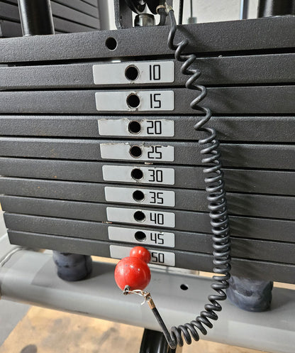 Panatta 5 Stationenturm mit Cable Crossover - Jungle Machine + Cable Station with Connection Bar - 5 Stack Multi Funktionsturm, Rahmenfarbe Silber, gebraucht - geprüfter Zustand