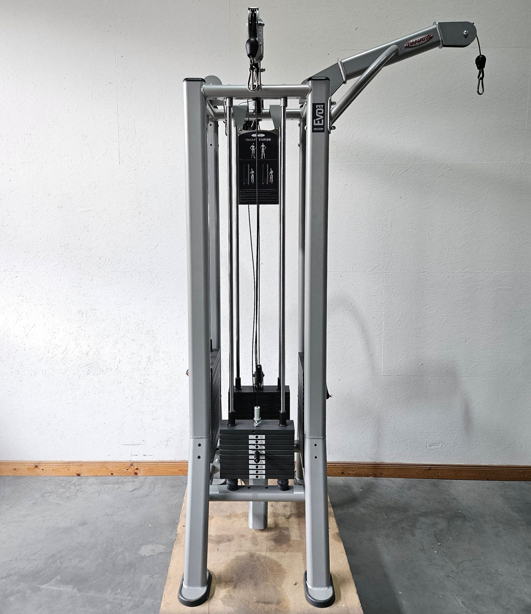Panatta 5 Stationenturm mit Cable Crossover - Jungle Machine + Cable Station with Connection Bar - 5 Stack Multi Funktionsturm, Rahmenfarbe Silber, gebraucht - geprüfter Zustand