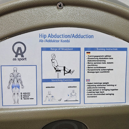 Proxomed / AS, Adduktoren und Abduktoren Kombimaschine, 2 in 1, gebraucht - überholter Zustand