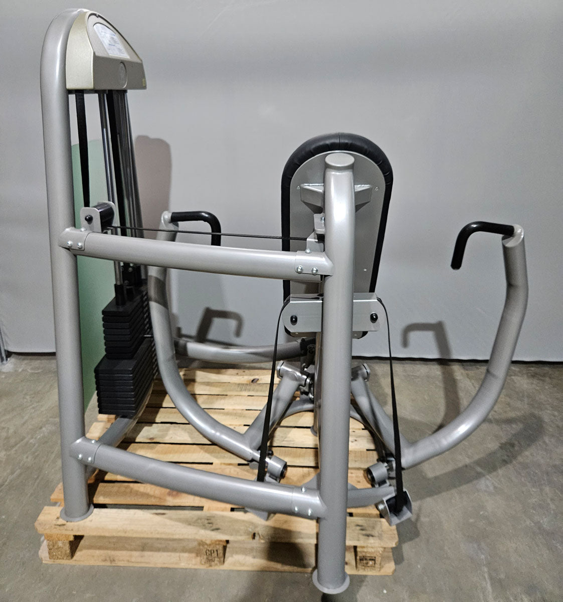 AS Sport bzw Proxowell Bankdrückmaschine, Brustpresse, Chestpress, Rahmenfarbe Silber, gebraucht mit Gebrauchsspuren