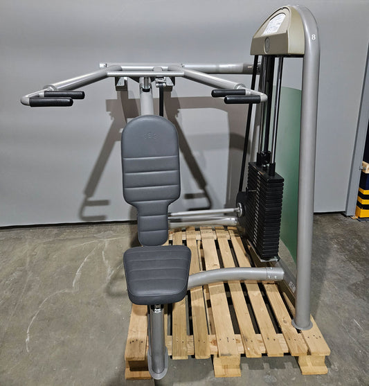 AS Sport or Proxowell shoulder press, shoulder press, overhead press, frame color silver, used - overhauled condition