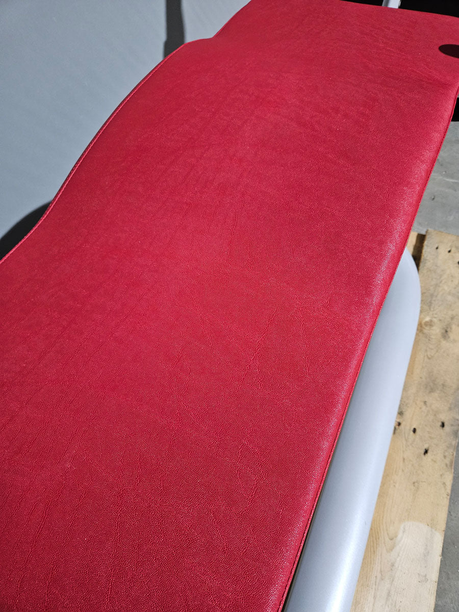 Dr. Wolff Abdominal Trainer 336, abdominal bench, frame color silver, upholstery red, used - refurbished condition
