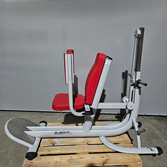 Dr. Wolff Rhomboflex 516, posture stabilizer, butterfly reverse, frame color silver, upholstery red, used - refurbished condition
