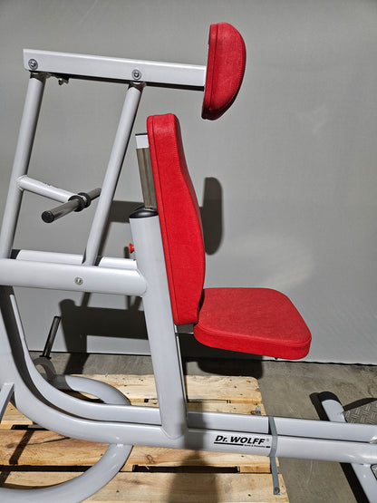 Dr. Wolff Cervex 506, cervical spine trainer, frame color silver, padding red, used - refurbished condition