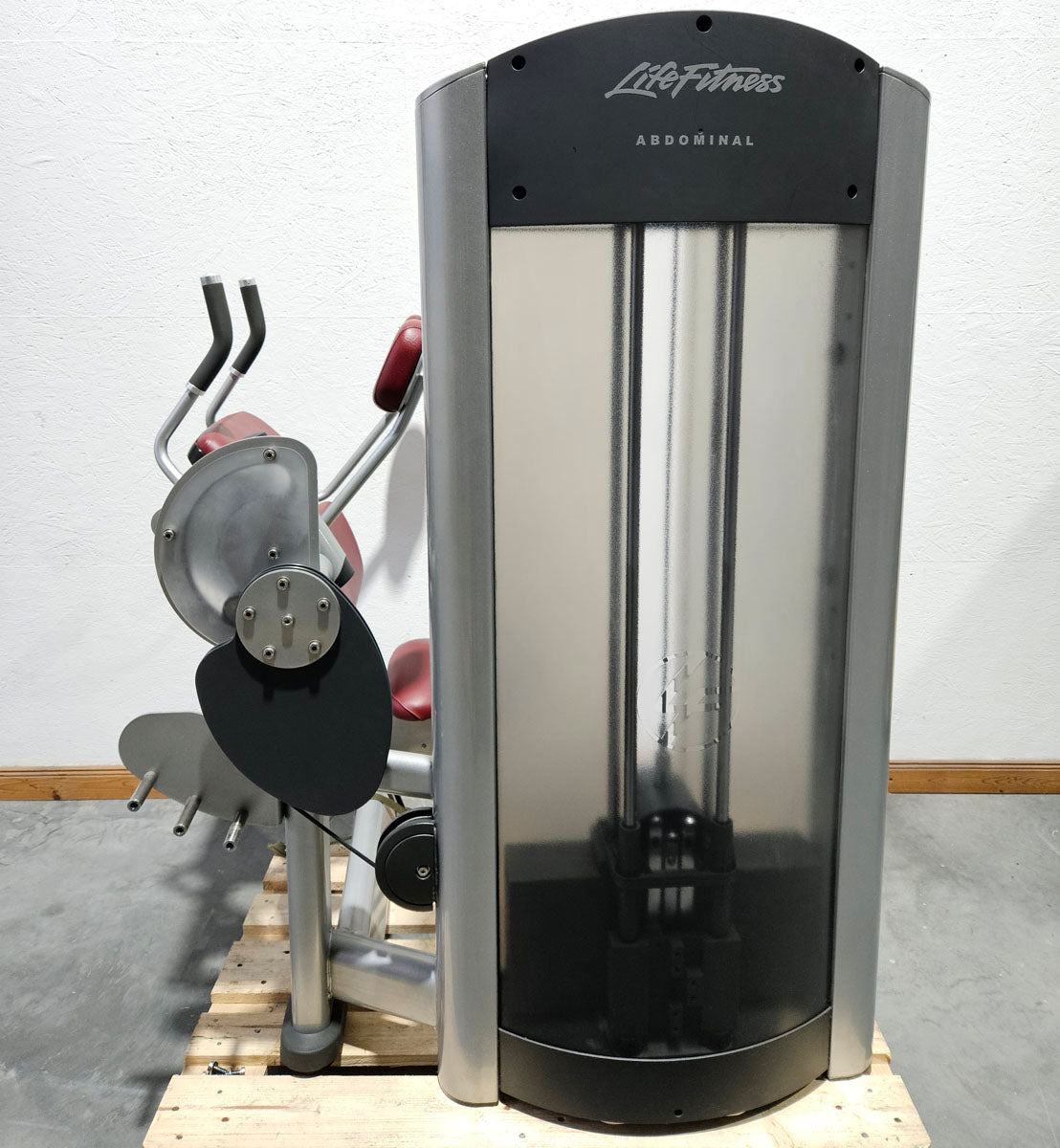 Life Fitness Abdominal Crunch, Bauchmaschine, Bauchmuskelmaschine, Abs Crunch, Signature Series, Rahmenfarbe Silber, gebraucht - überholter Zustand