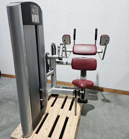 Life Fitness Abdominal Crunch, abdominal machine, abdominal muscle machine, Abs Crunch, Signature Series, frame color silver, used - refurbished condition