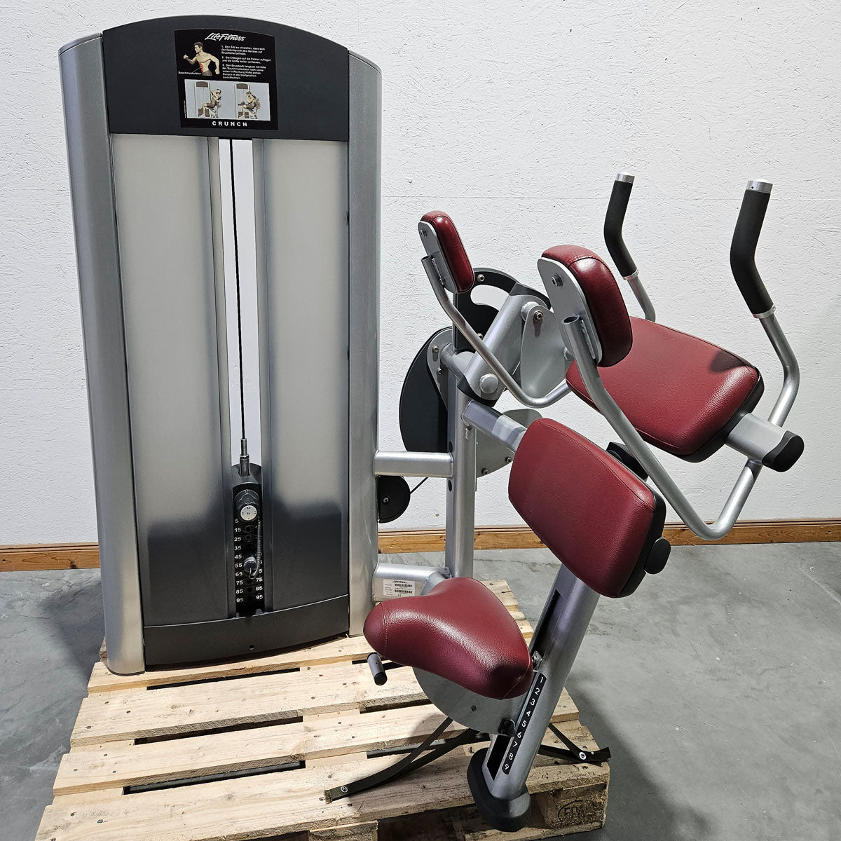 Life Fitness Abdominal Crunch, Bauchmaschine, Bauchmuskelmaschine, Abs Crunch, Signature Series, Rahmenfarbe Silber, gebraucht - überholter Zustand