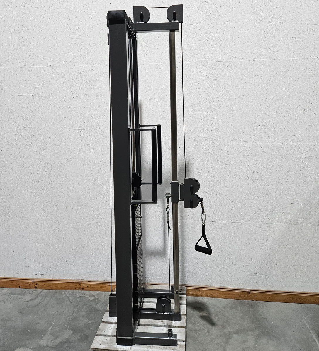 Cable pulley height adjustable, cable pulley, pulling device 100 kg, Teuwsen Sportgeräte, frame anthracite, used - tested condition