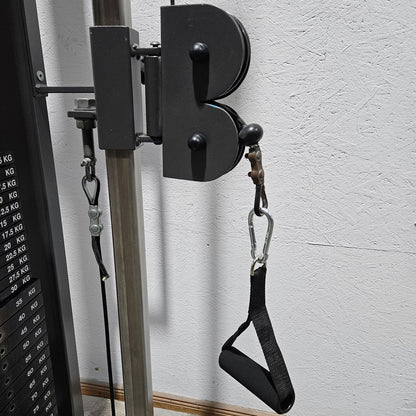 Cable pulley height adjustable, cable pulley, pulling device 100 kg, Teuwsen Sportgeräte, frame anthracite, used - tested condition
