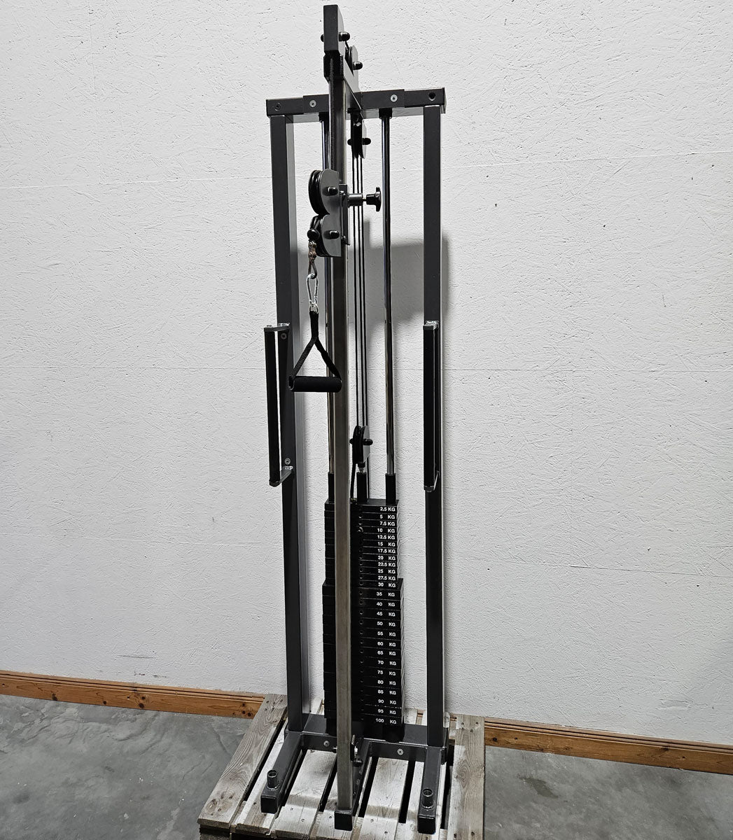 Cable pulley height adjustable, cable pulley, pulling device 100 kg, Teuwsen Sportgeräte, frame anthracite, used - tested condition