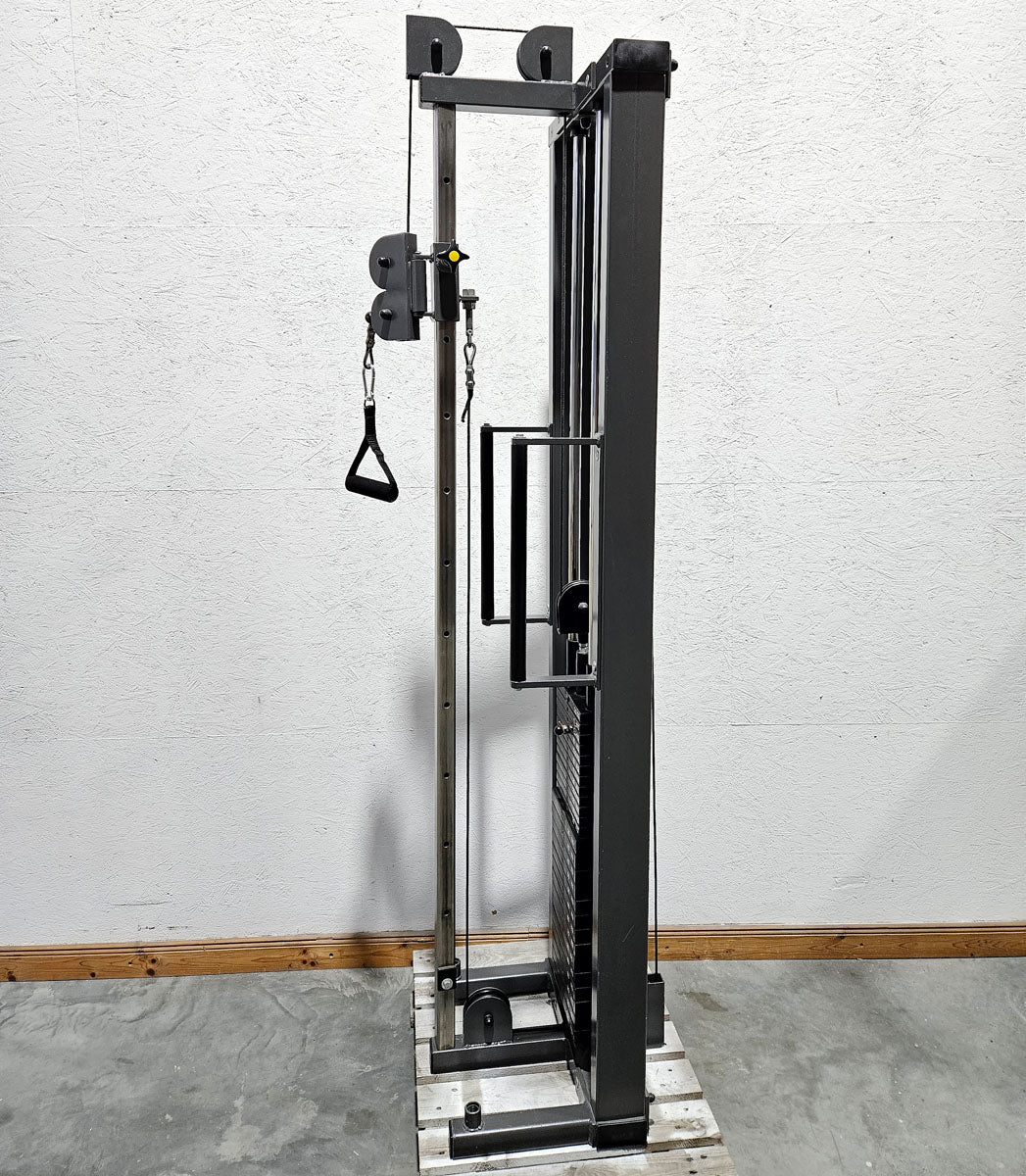Cable pulley height adjustable, cable pulley, pulling device 100 kg, Teuwsen Sportgeräte, frame anthracite, used - tested condition