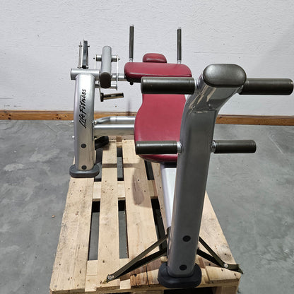 Life Fitness Bauchmaschine, Bauchbank, Ab Crunch Bench- Plate loaded SABB, Signature Serie, Rahmenfarbe Silber, gebrauchter - überholter Zustand