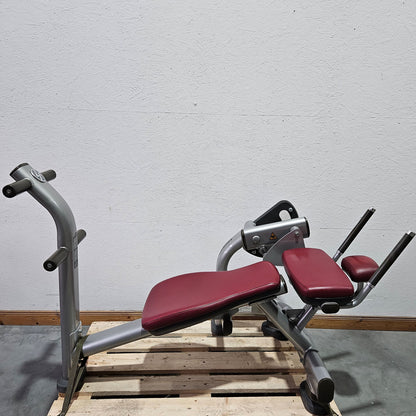 Life Fitness Bauchmaschine, Bauchbank, Ab Crunch Bench- Plate loaded SABB, Signature Serie, Rahmenfarbe Silber, gebrauchter - überholter Zustand