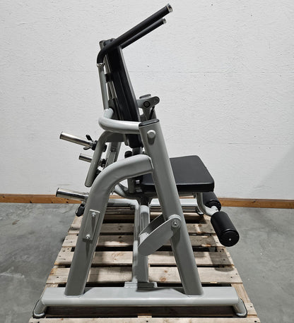 DankSport Bauchmaschine, Plate loaded Kraftgerät, Abdominal Crunch, Abs Machine, Rotation möglich - Rahmen Silber - NEU