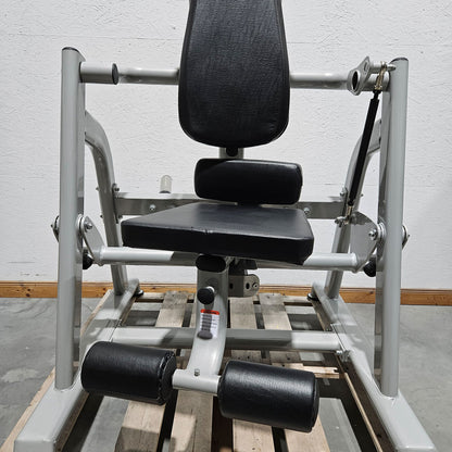 DankSport Bauchmaschine, Plate loaded Kraftgerät, Abdominal Crunch, Abs Machine, Rotation möglich - Rahmen Silber - NEU