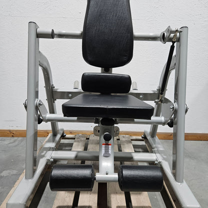 DankSport Bauchmaschine, Plate loaded Kraftgerät, Abdominal Crunch, Abs Machine, Rotation möglich - Rahmen Silber - NEU