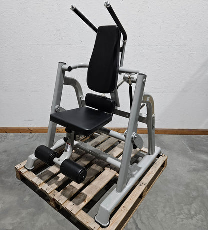 DankSport Bauchmaschine, Plate loaded Kraftgerät, Abdominal Crunch, Abs Machine, Rotation möglich - Rahmen Silber - NEU