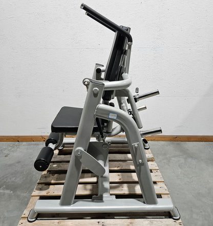 DankSport Bauchmaschine, Plate loaded Kraftgerät, Abdominal Crunch, Abs Machine, Rotation möglich - Rahmen Silber - NEU