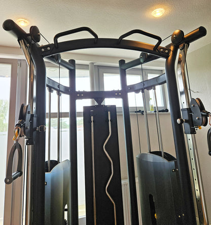 DankSport Enger Doppel Kabelzug höhenverstellbar - Dual adjustable Cable Pulley - 2x 100kg Gewichtsblöcke - Silber und Schwarz - NEU