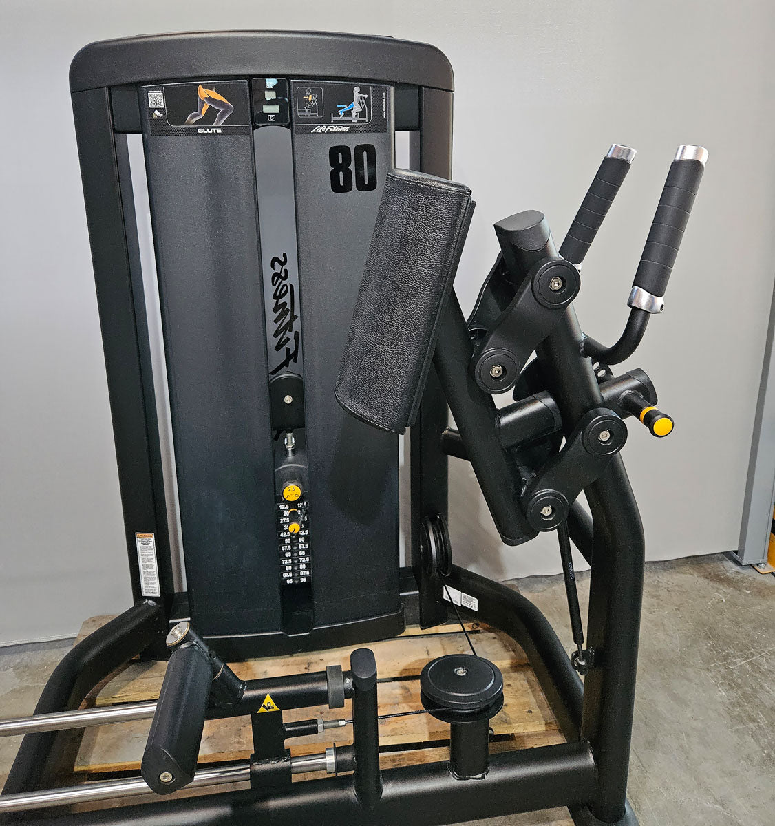 Life Fitness Insignia Glute, glute machine, buttock machine standing, color black, used - refurbished condition