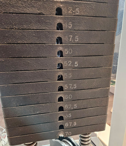 Gym80 - 2x Kabelzug, Cable Crossover, Seilzug von oben und unten, Oldschool Bodybuilding, Rahmenfarbe Weiß, gebraucht - geprüfter Zustand mit Gebrauchsspuren