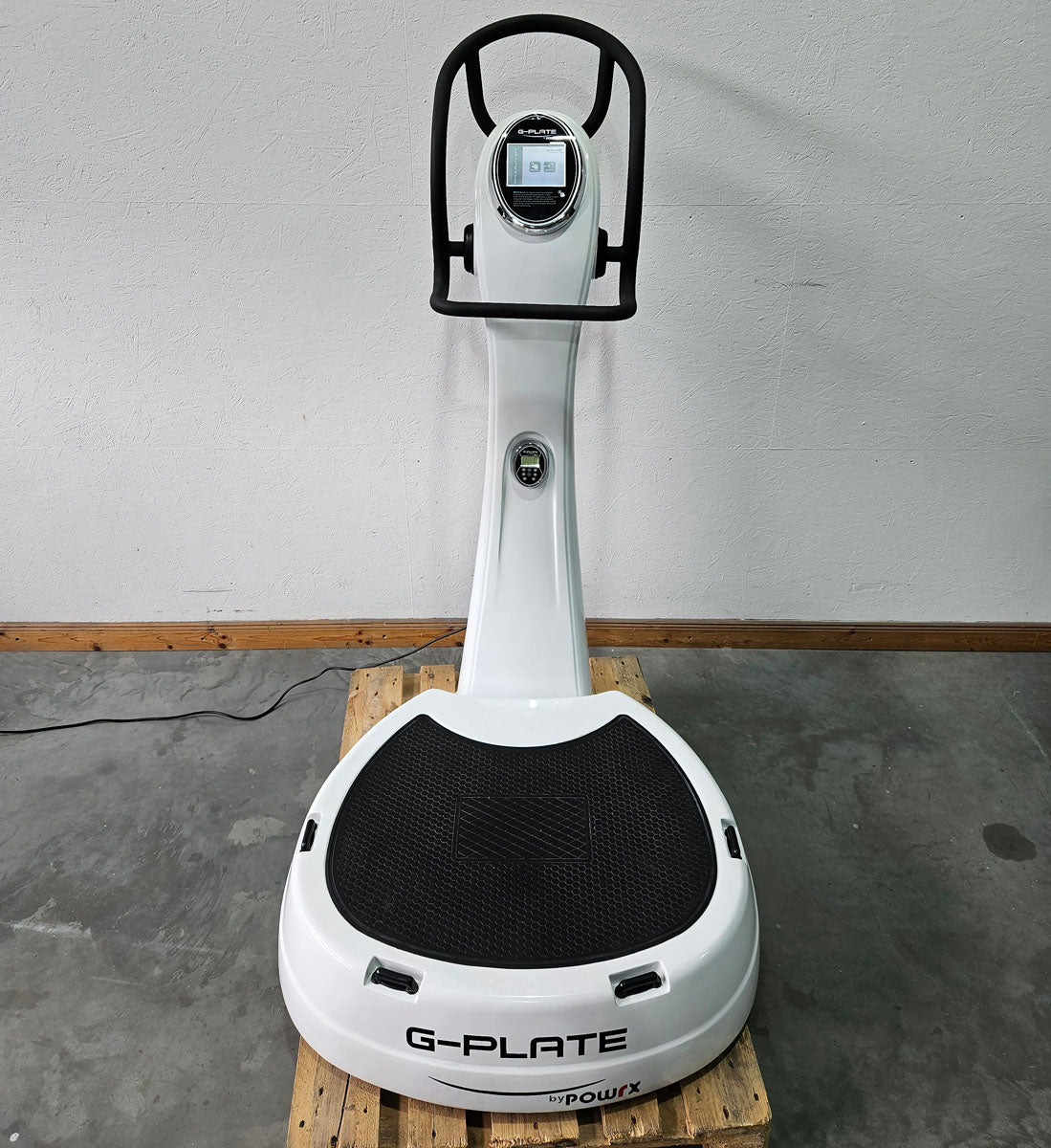 G-Plate by POWRX, Vibrationsplatte mit Luftfederung, Touchscreen Display, Farbe Weiß, gebraucht - geprüfter Zustand