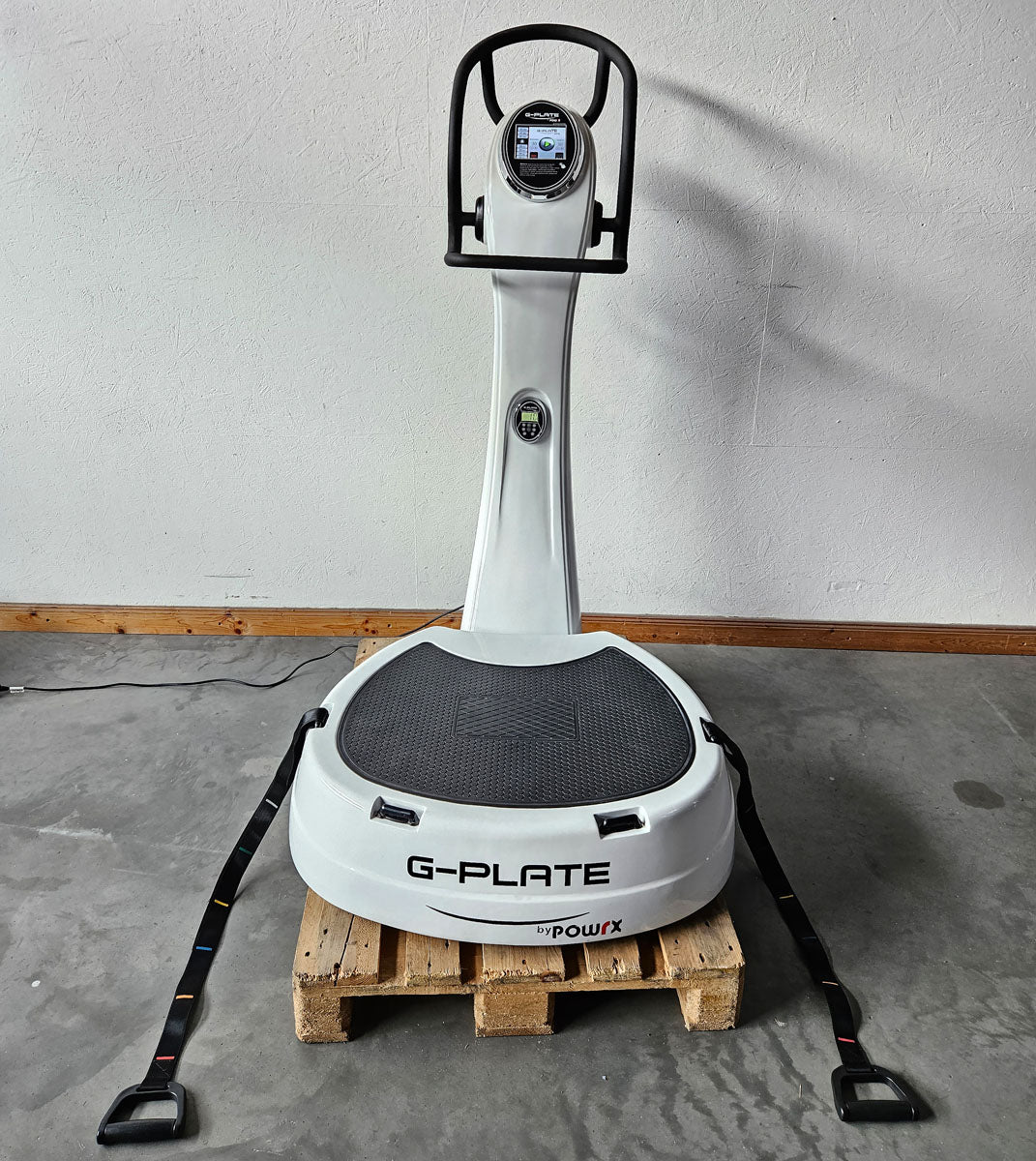 G-Plate by POWRX, Vibrationsplatte mit Luftfederung, Touchscreen Display, Farbe Weiß, gebraucht - geprüfter Zustand