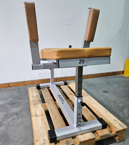 Dr. Wolff Lower Abdominal Trainer 345, abdominal bench, silver frame, used - tested condition