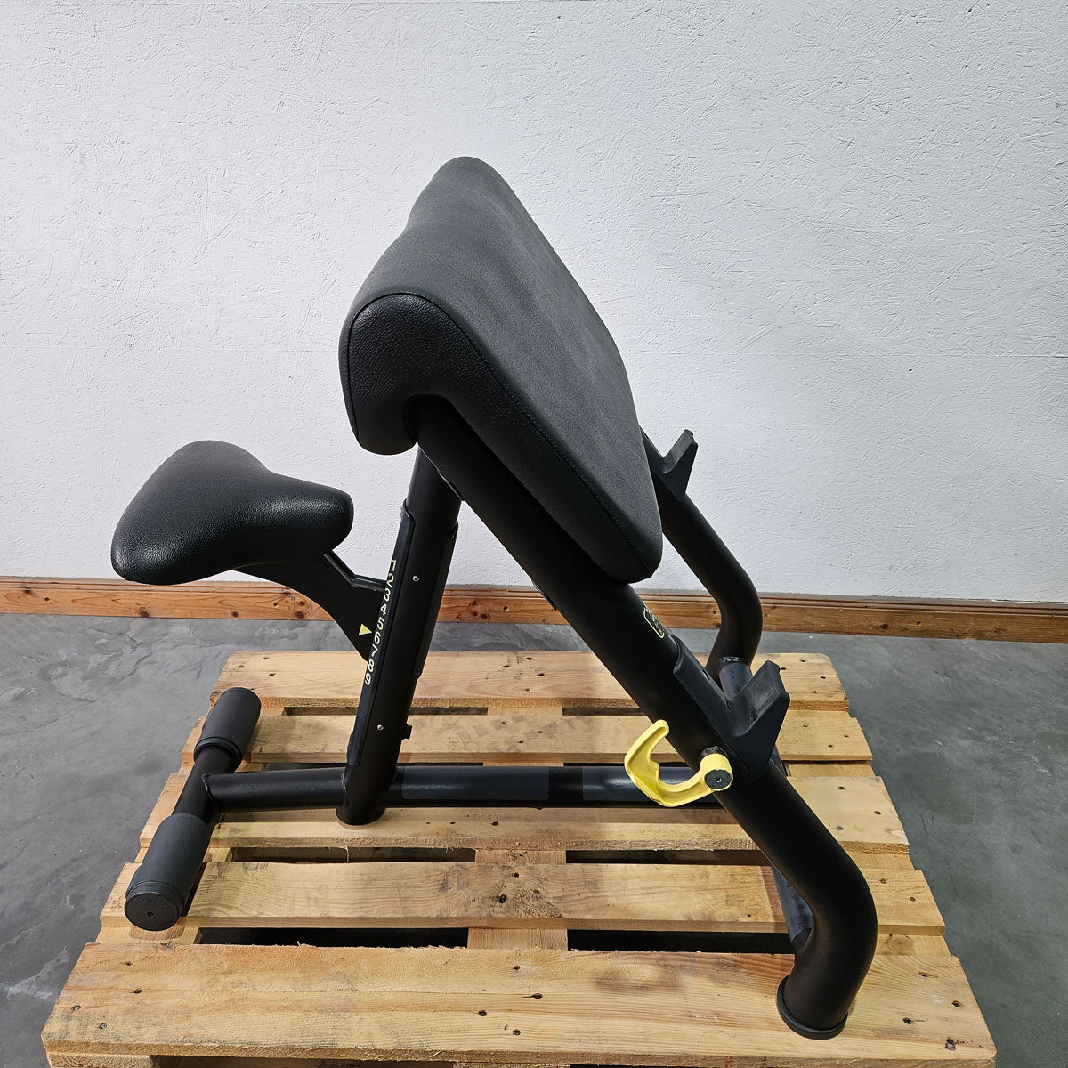 TechnoGym Scottcurl Bench, Scott bench, biceps training bench, color black, upholstery black, used - tested condition