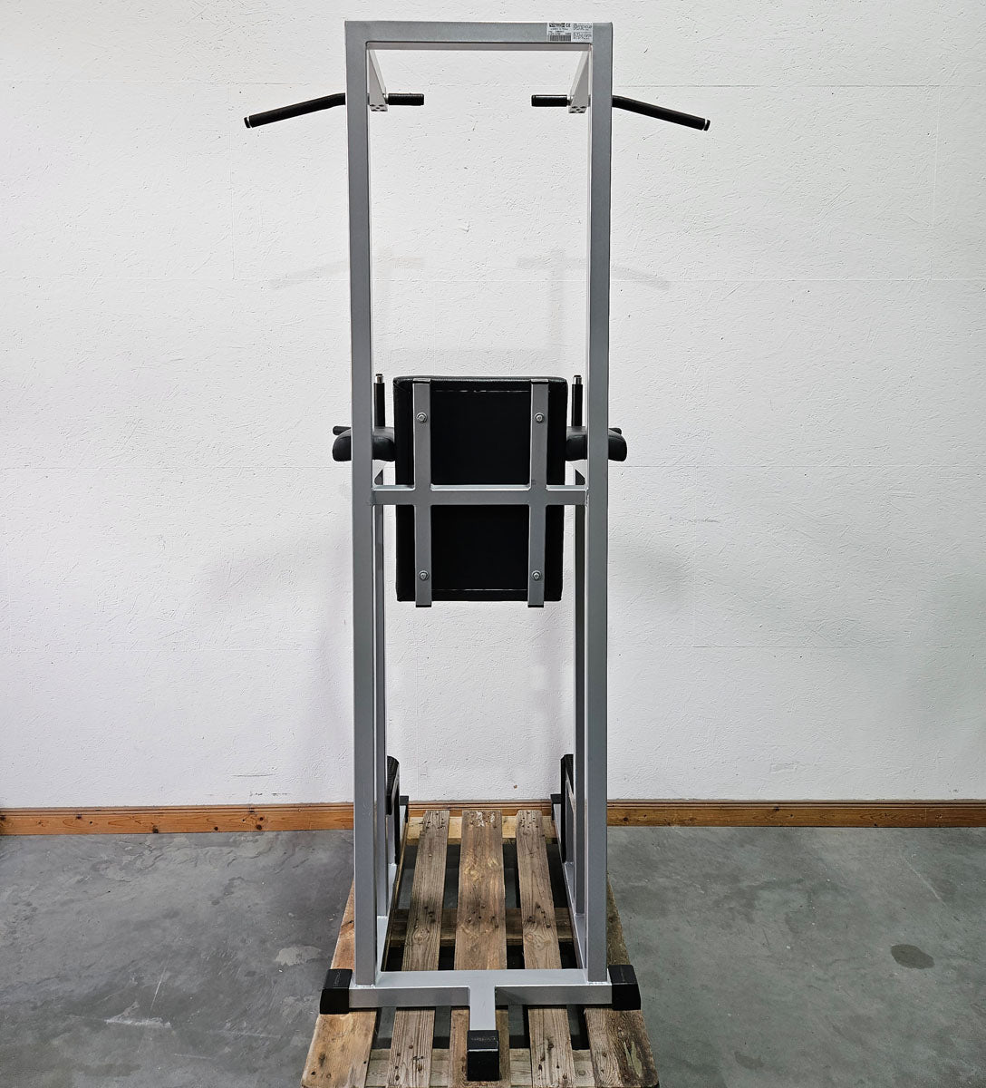 Technogym 3 in 1 machine, dips, leg raises and pull-up stand, Silverline, frame silver, used - tested condition with signs of wear