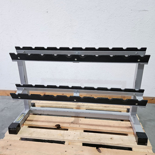 Technogym Chrome Dumbbell Set Pairs 1-10kg, 10 pairs including stand, frame color silver, used with signs of wear