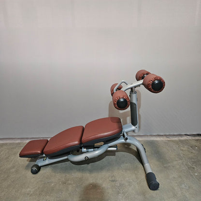 Technogym 2er Set Lower Back Bench und Abdominal Bench - Hyperextension Rückenstreckerbank und verstellbare Bauchbank, Rahmen Silber, gebraucht - überholter Zustand