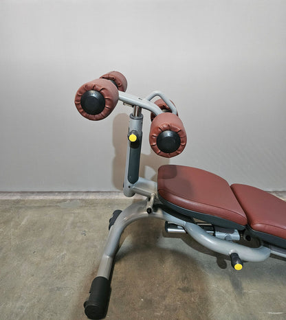 Technogym 2er Set Lower Back Bench und Abdominal Bench - Hyperextension Rückenstreckerbank und verstellbare Bauchbank, Rahmen Silber, gebraucht - überholter Zustand