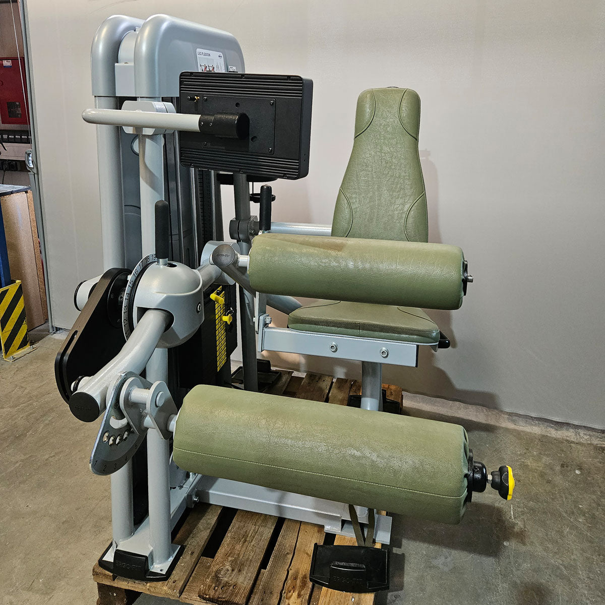 Ergo-Fit Leg Flexion 4100 S Med with display, seated leg curl with medical approval, MPG, built in 2020, frame silver, used - refurbished condition