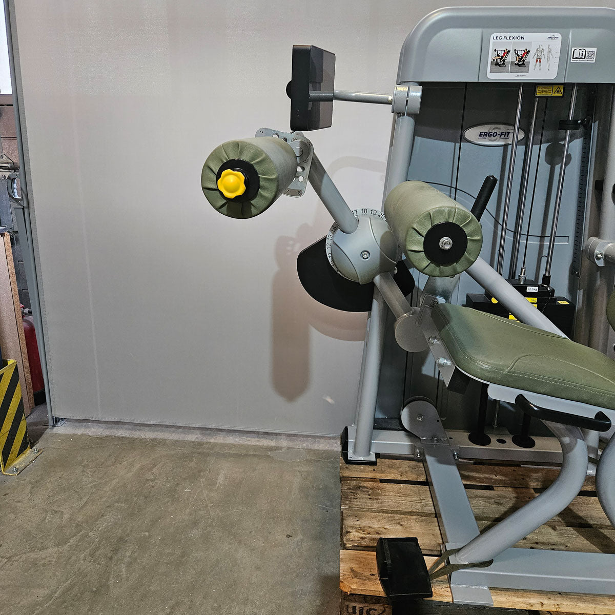 Ergo-Fit Leg Flexion 4100 S Med with display, seated leg curl with medical approval, MPG, built in 2020, frame silver, used - refurbished condition